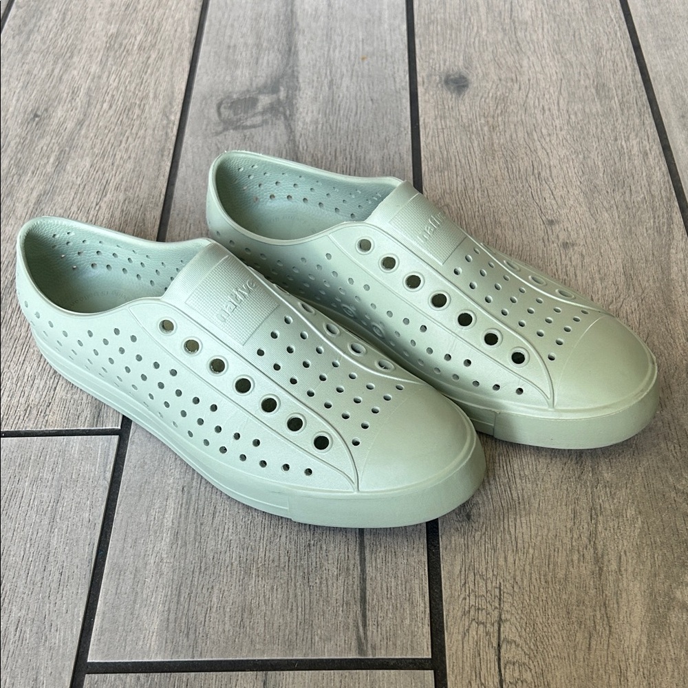 Native Jefferson Slip-Ons in Pale Mint Green